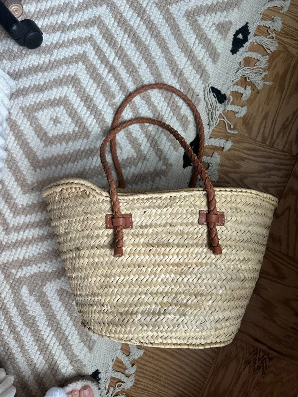 mango basket bag with braided straps